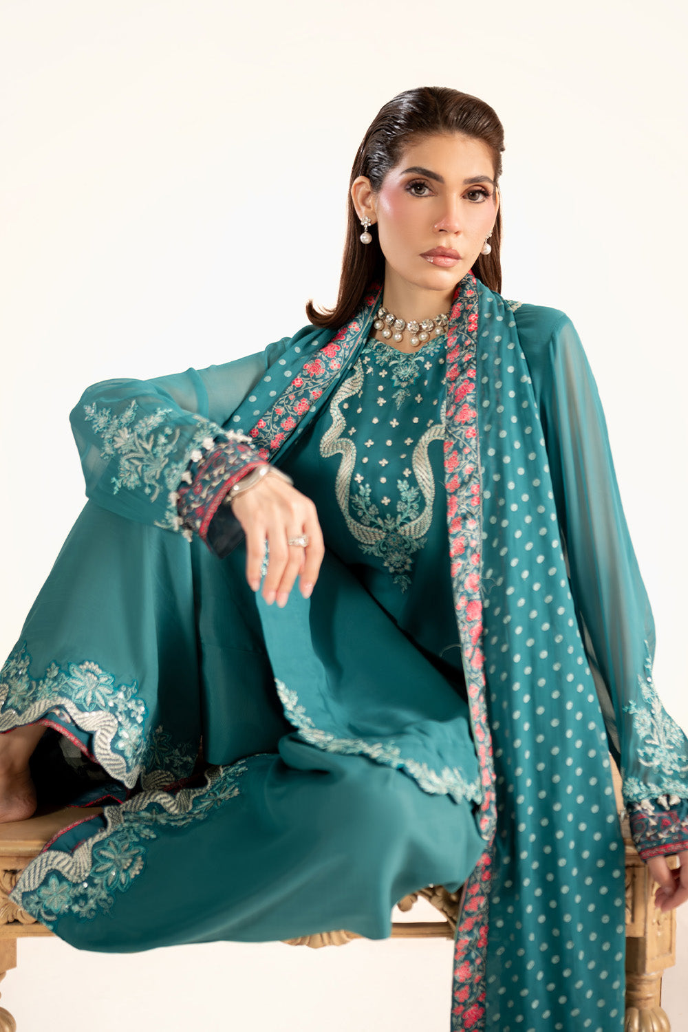 Maryum N Maria | Clestine Luxe Pret | MIRELINA - Luxury Dress - available at Maria Faisal in UK and USA.