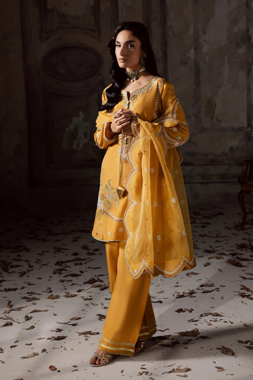 Maryum N Maria | Zarq Festive |VEECI - MSS5833 - Casual Dress - available at Maria Faisal in UK and USA.