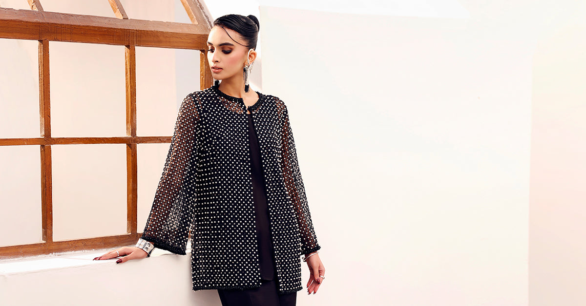 Maria B | Eid Collection 2026 | Mst-Ef26-01 Black - Luxury Dress - available at Maria Faisal in UK and USA.