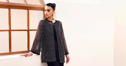 Maria B | Eid Collection 2026 | Mst-Ef26-01 Black - Luxury Dress - available at Maria Faisal in UK and USA.