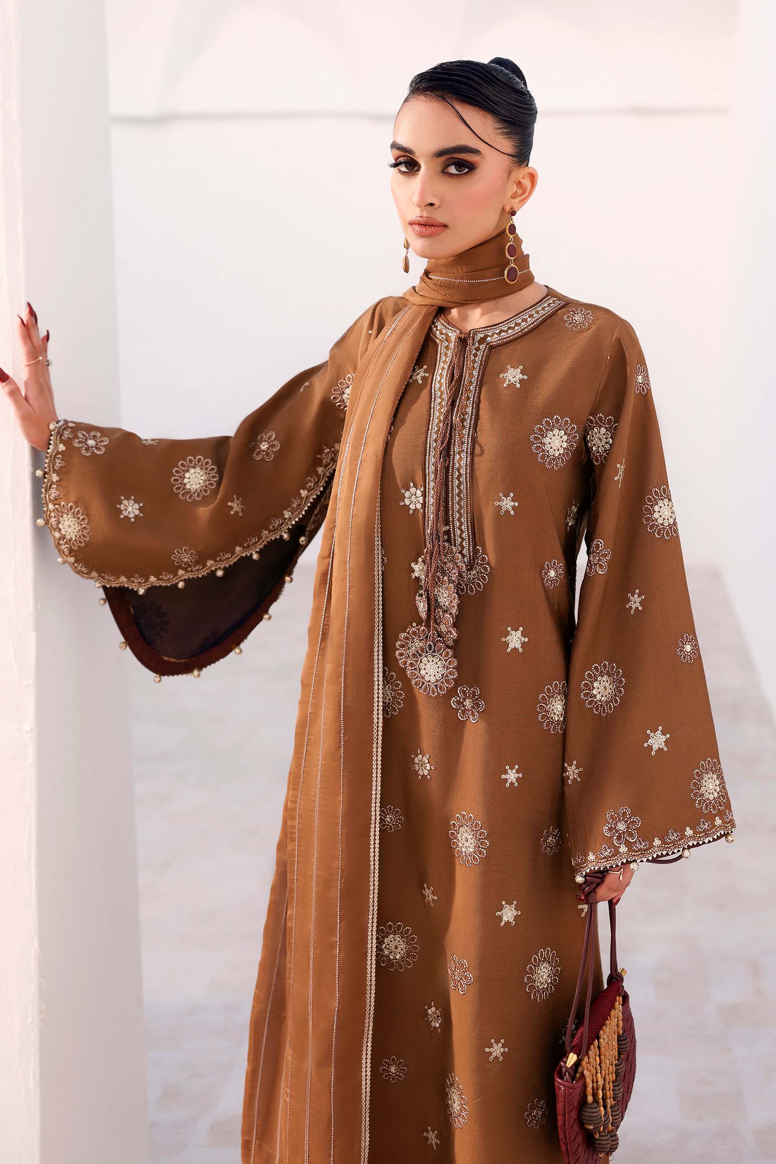 Maria B | Eid Collection 2026 | Mst-Ef26-08 Brown - Luxury Dress - available at Maria Faisal in UK and USA.