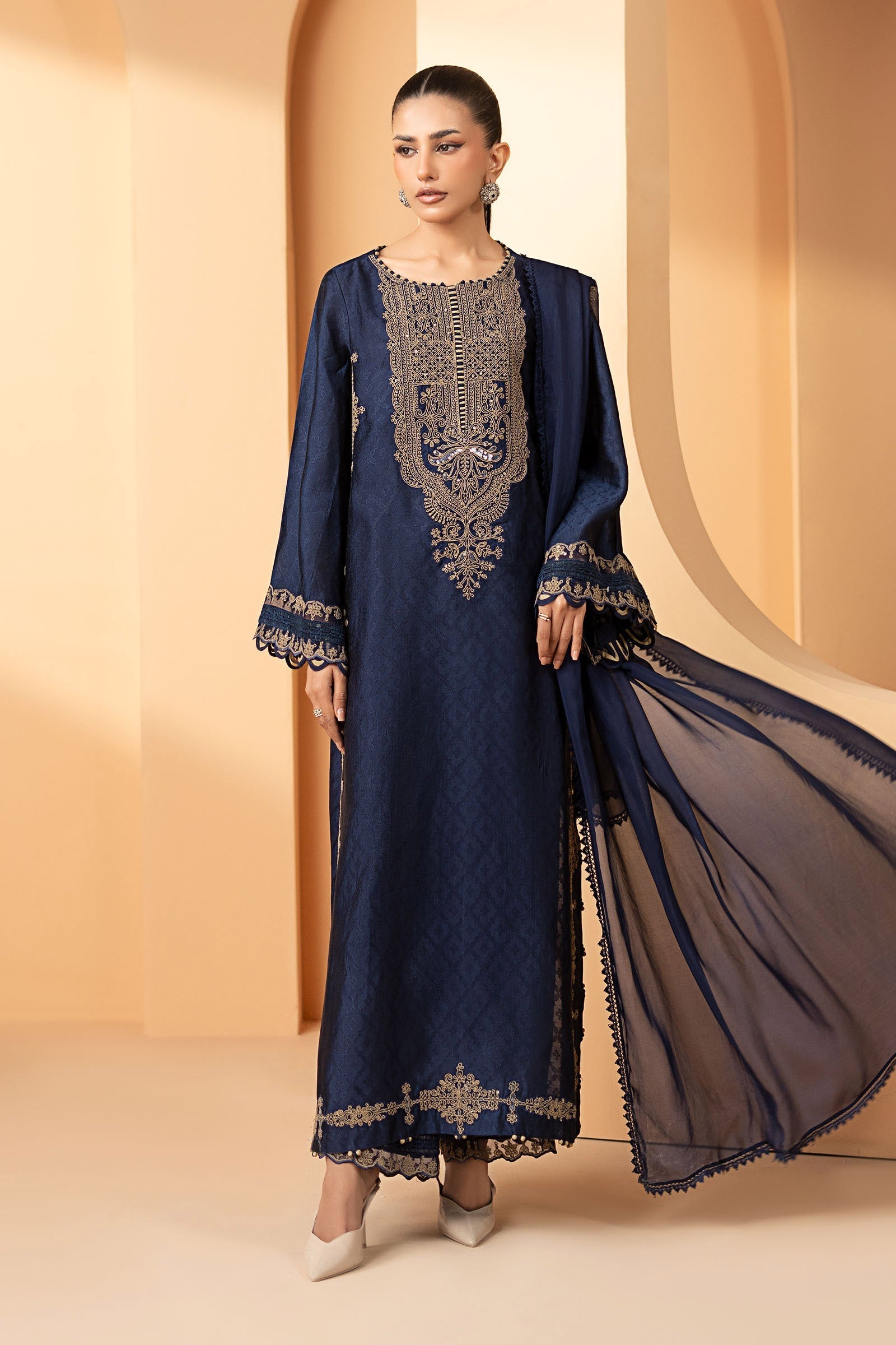 Maria B | Luxury Formals | MST-EF26-11-Blue - Formal Dress - available at Maria Faisal in UK and USA.