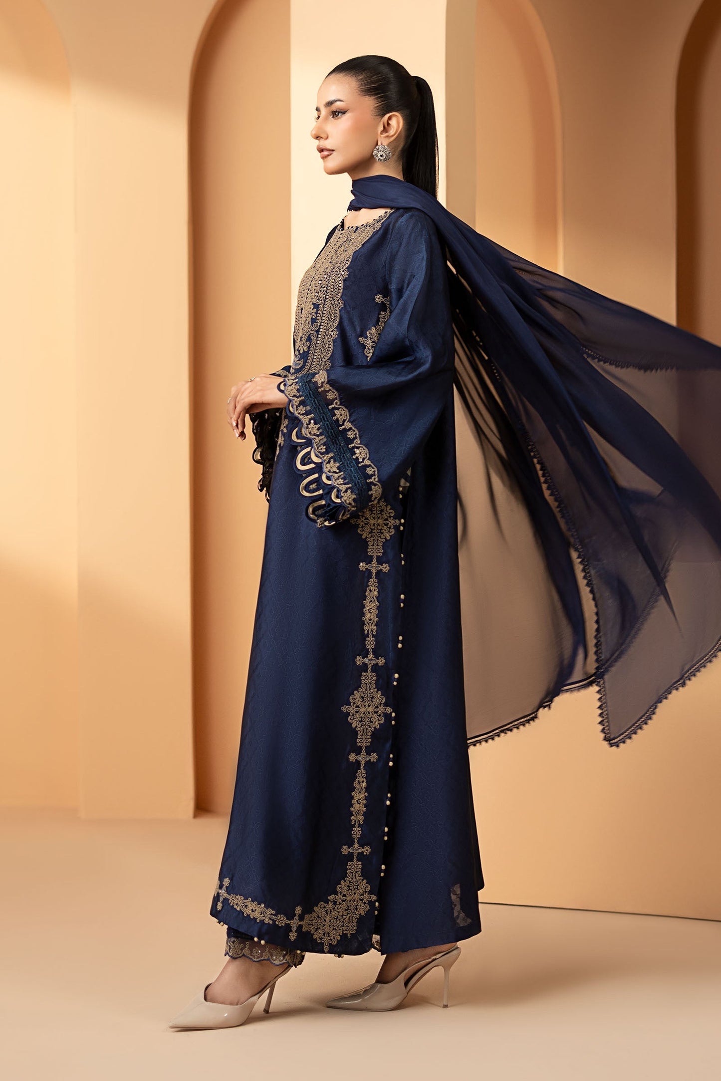 Maria B | Luxury Formals | MST-EF26-11-Blue - Formal Dress - available at Maria Faisal in UK and USA.