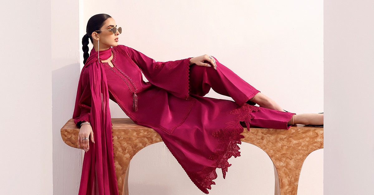 Maria B | Eid Collection 2026 | Mst-Ef26-15-Hot Pink - Luxury Dress - available at Maria Faisal in UK and USA.