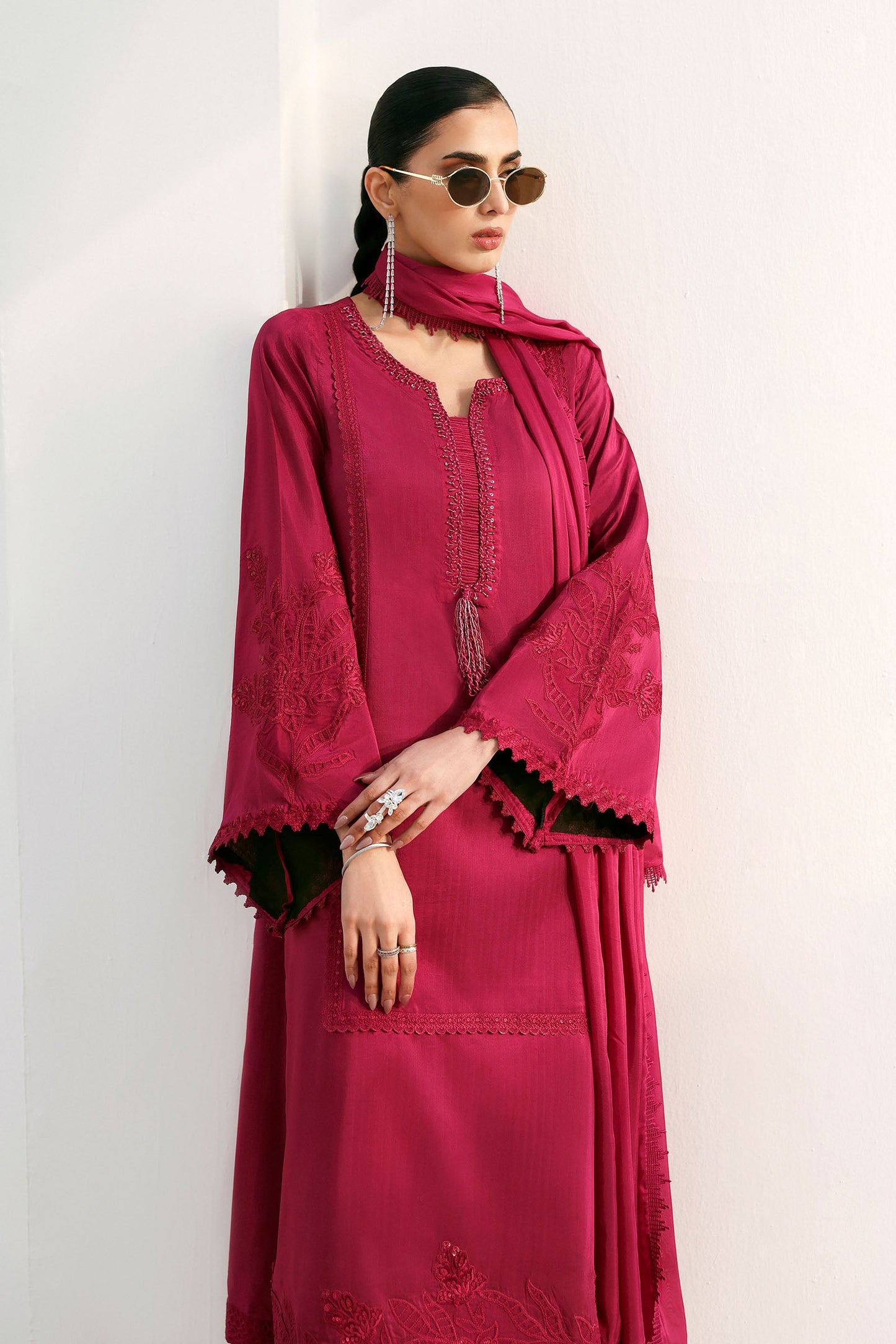 Maria B | Eid Collection 2026 | Mst-Ef26-15-Hot Pink - Luxury Dress - available at Maria Faisal in UK and USA.