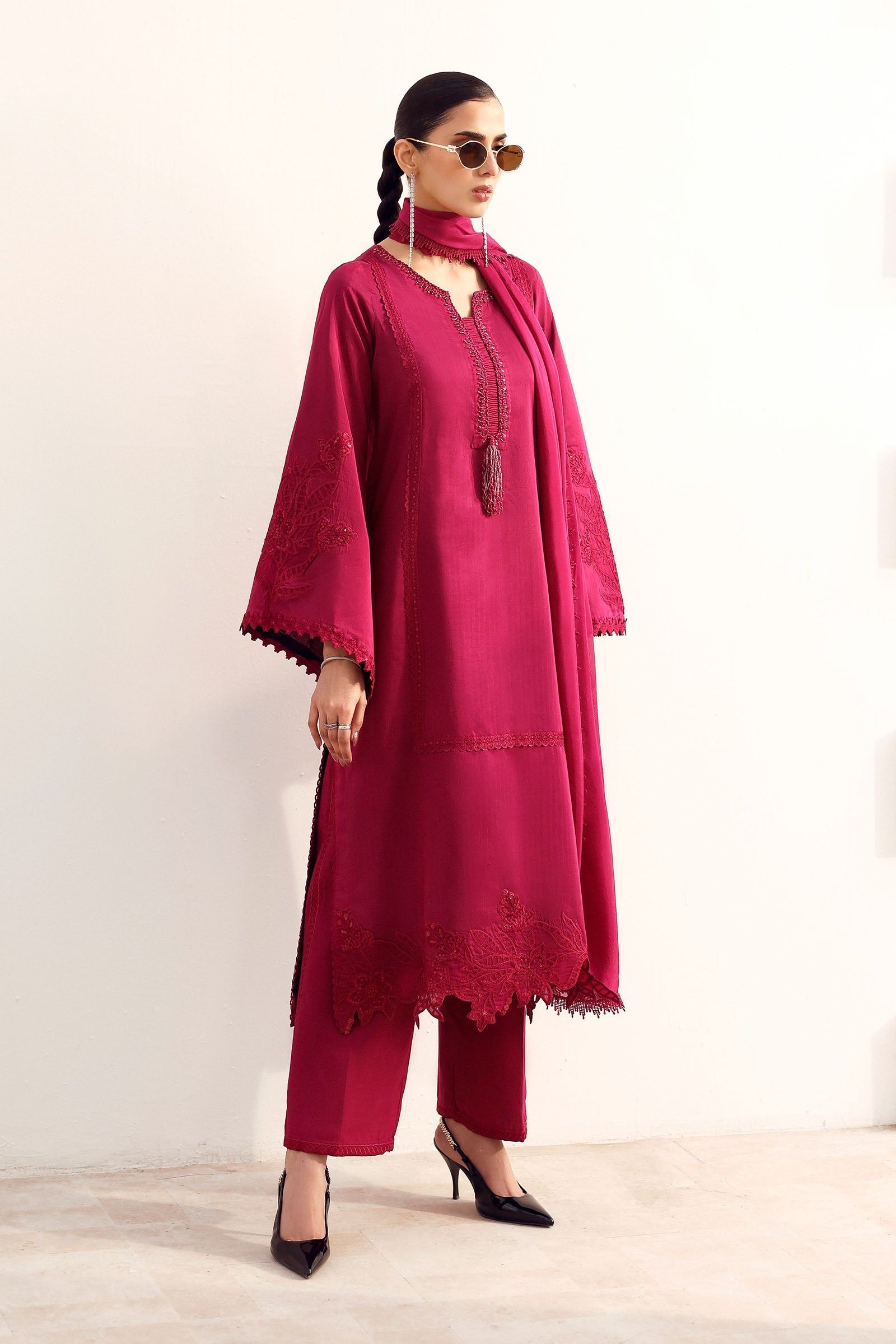 Maria B | Eid Collection 2026 | Mst-Ef26-15-Hot Pink - Luxury Dress - available at Maria Faisal in UK and USA.