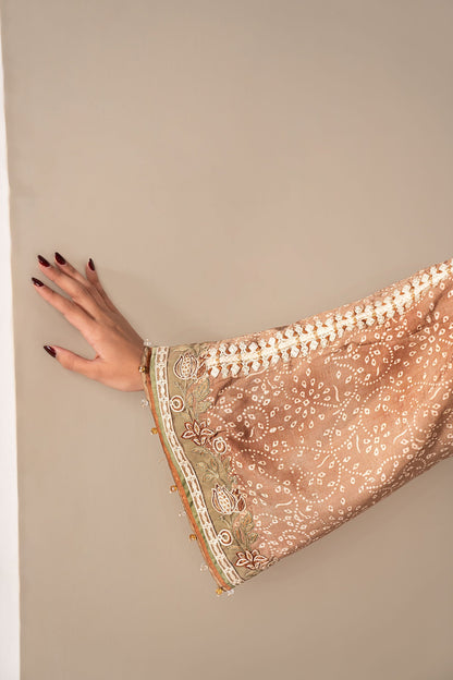 Maria B | Luxury Formals | MST-EF26-18-Brown - Formal Dress - available at Maria Faisal in UK and USA.
