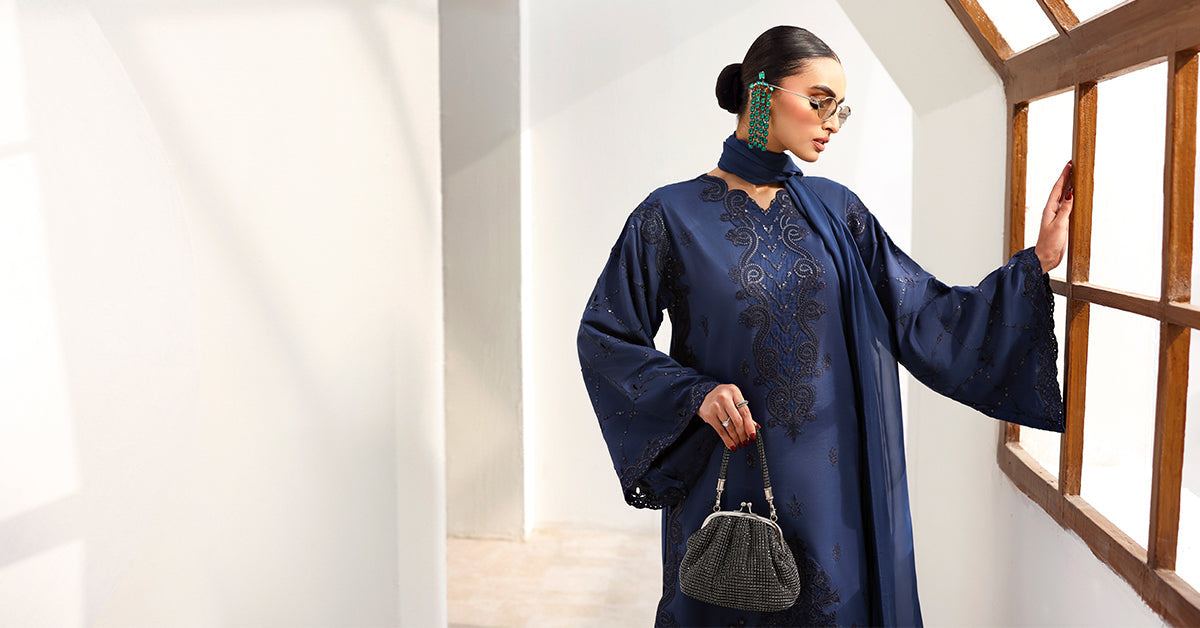 Maria B | Eid Collection 2026 | Mst-Ef26-32 Blue - Luxury Dress - available at Maria Faisal in UK and USA.