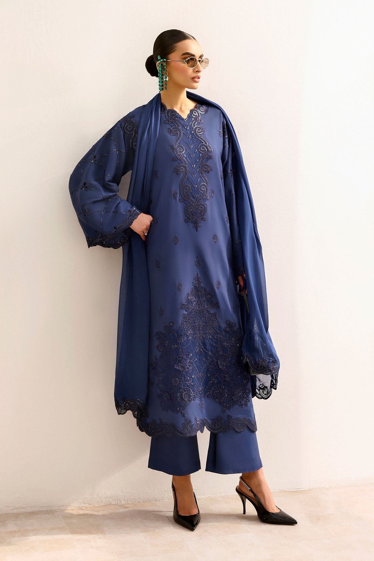 Maria B | Eid Collection 2026 | Mst-Ef26-32 Blue - Luxury Dress - available at Maria Faisal in UK and USA.