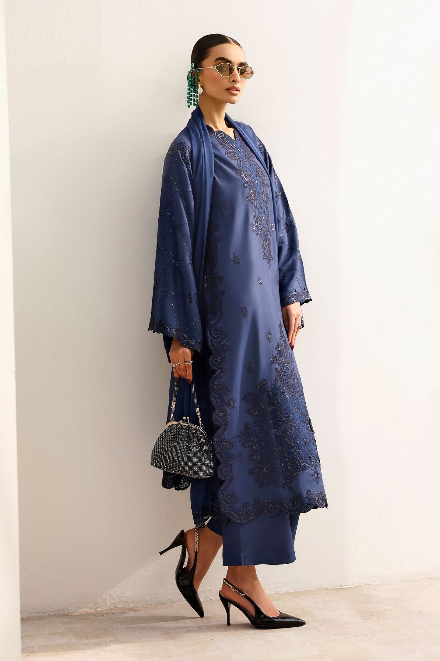 Maria B | Eid Collection 2026 | Mst-Ef26-32 Blue - Luxury Dress - available at Maria Faisal in UK and USA.