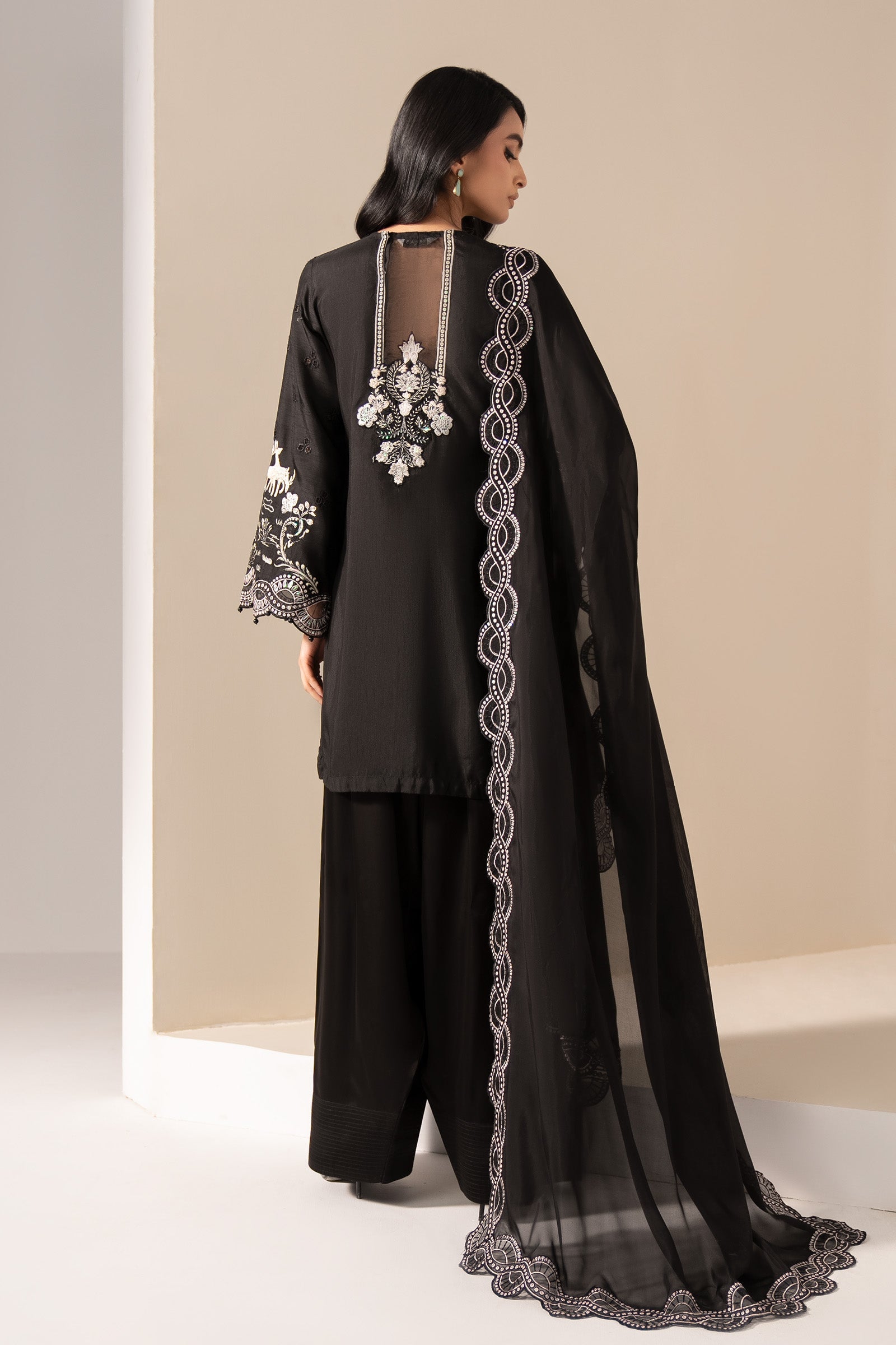Maria B | Eid Collection 2026 | Mst-Ef26-33 Black - Luxury Dress - available at Maria Faisal in UK and USA.