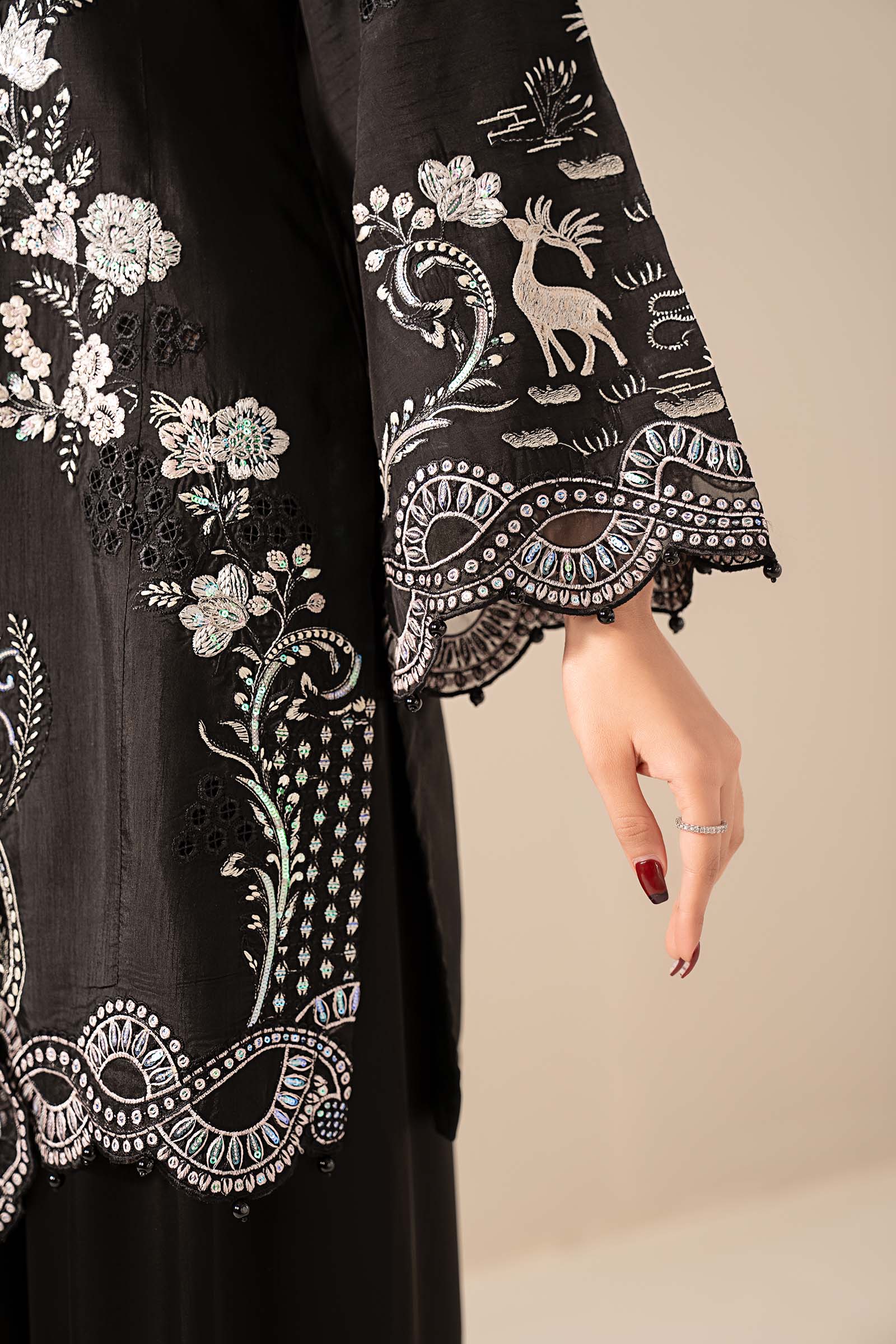 Maria B | Eid Collection 2026 | Mst-Ef26-33 Black - Luxury Dress - available at Maria Faisal in UK and USA.