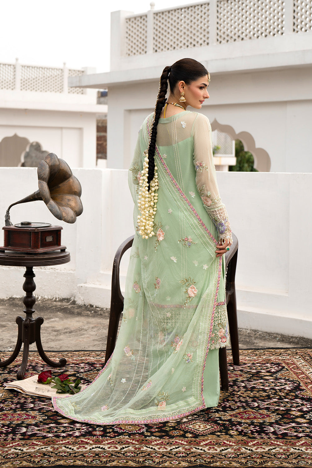 Maryum n Maria | Farda Formals | ZUMRUT - Formal Dress - available at Maria Faisal in UK and USA.