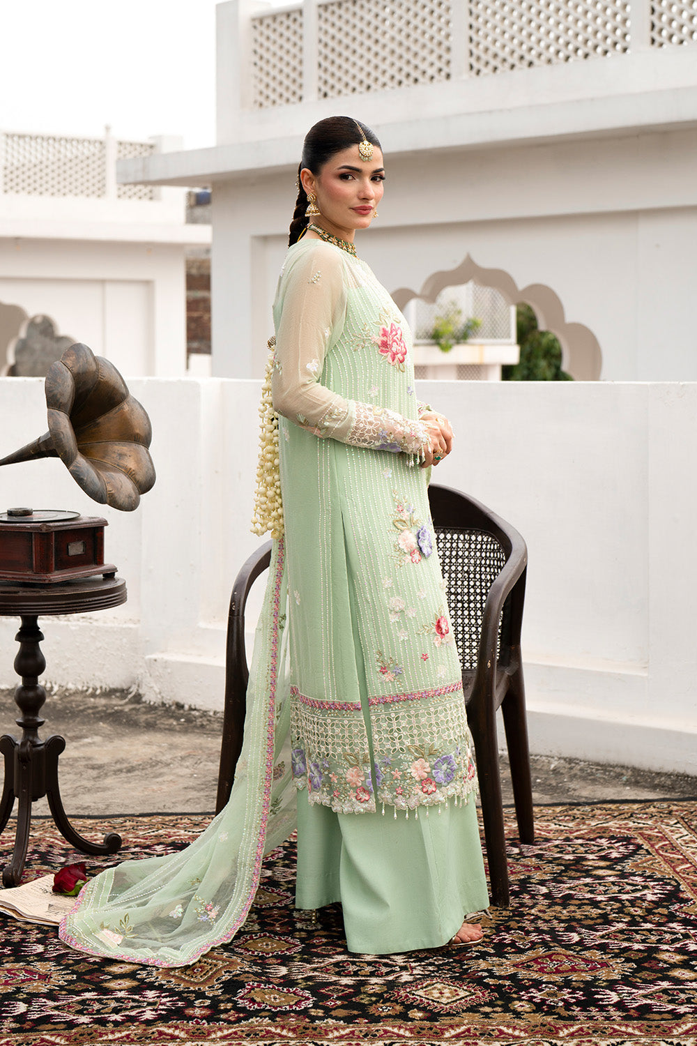 Maryum n Maria | Farda Formals | ZUMRUT - Formal Dress - available at Maria Faisal in UK and USA.