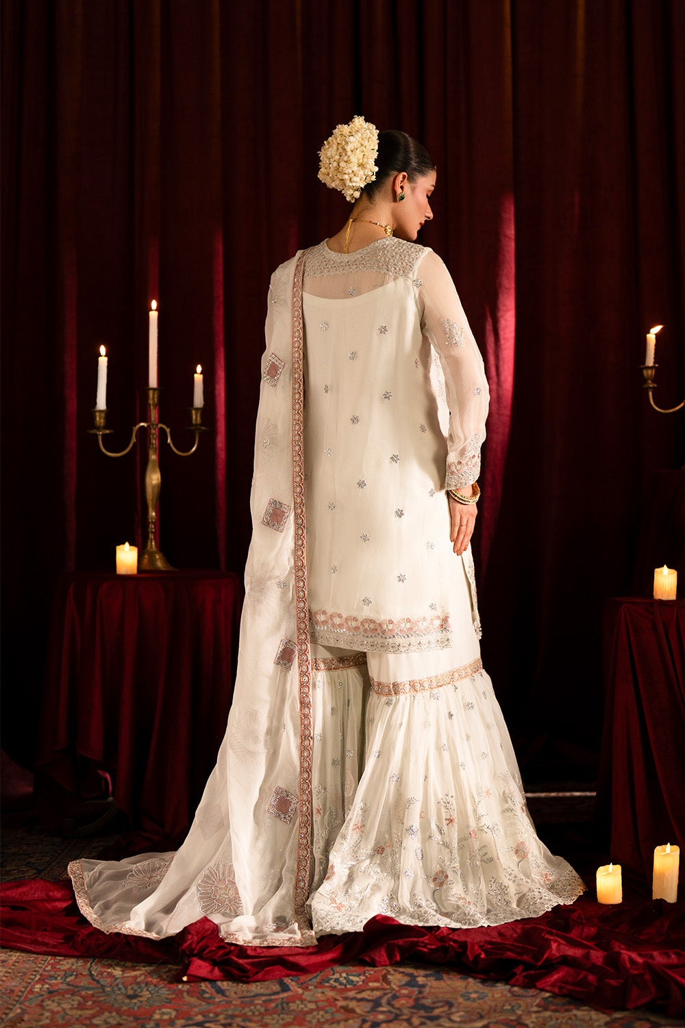Maryum n Maria | Farda Formals | BEYAZ - Formal Dress - available at Maria Faisal in UK and USA.