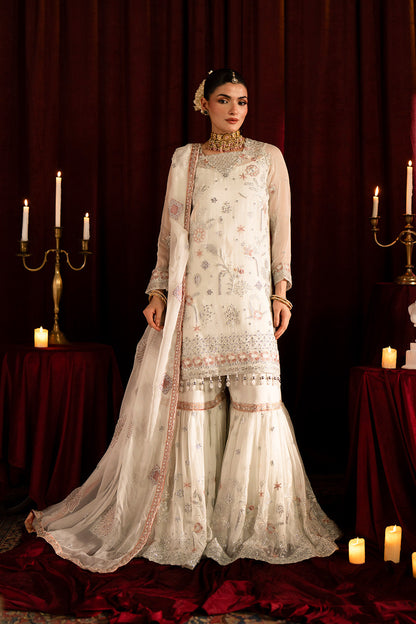 Maryum n Maria | Farda Formals | BEYAZ - Formal Dress - available at Maria Faisal in UK and USA.