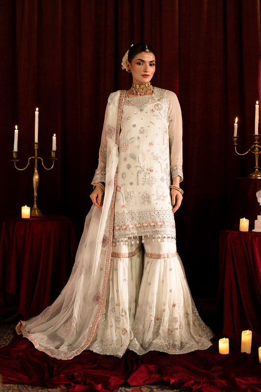 Maryum n Maria | Farda Formals | BEYAZ - Formal Dress - available at Maria Faisal in UK and USA.