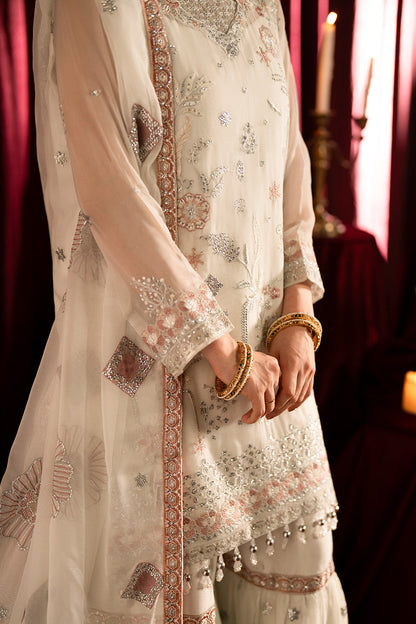 Maryum n Maria | Farda Formals | BEYAZ - Formal Dress - available at Maria Faisal in UK and USA.