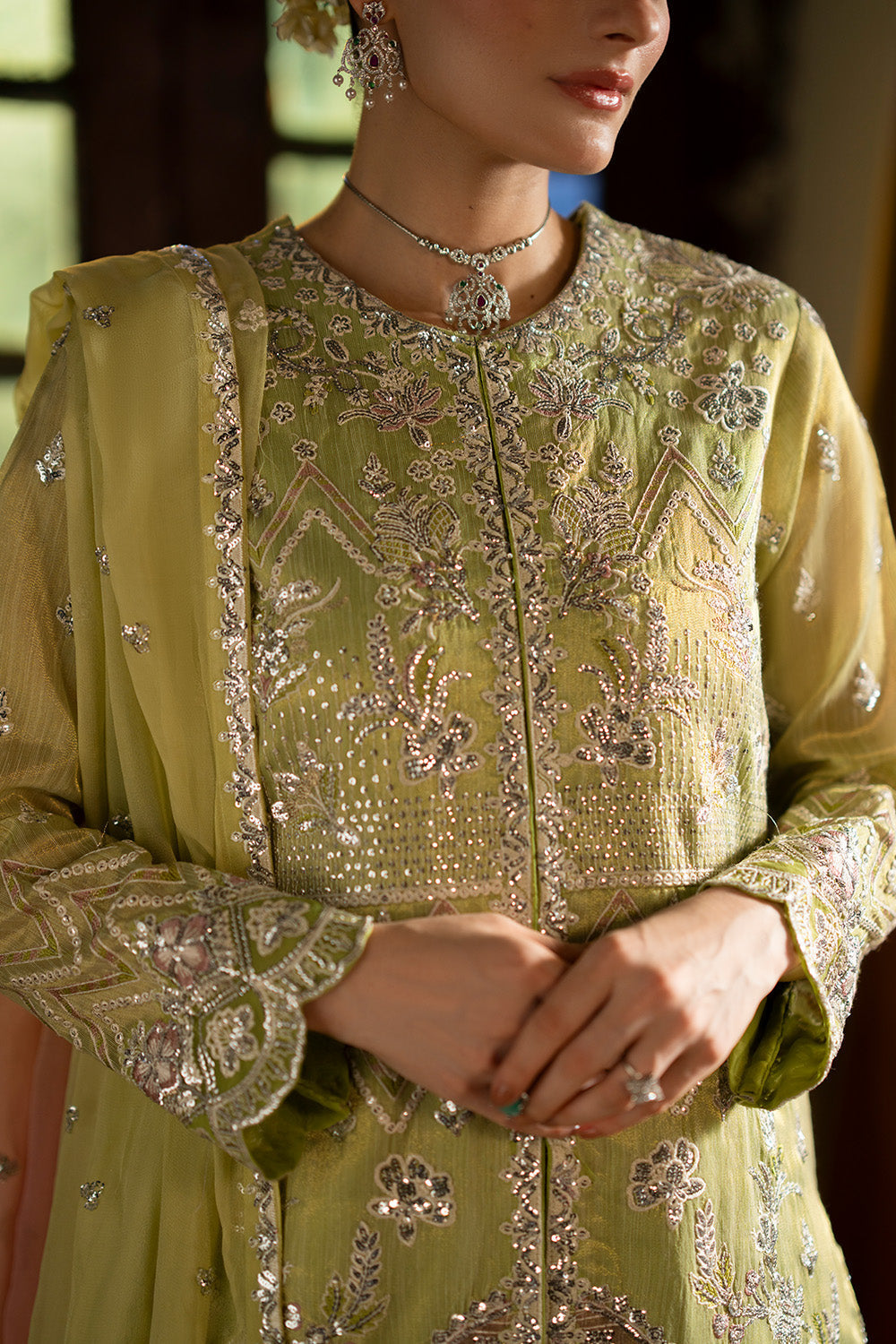 Maryum n Maria | Farda Formals | ALTIN - Formal Dress - available at Maria Faisal in UK and USA.