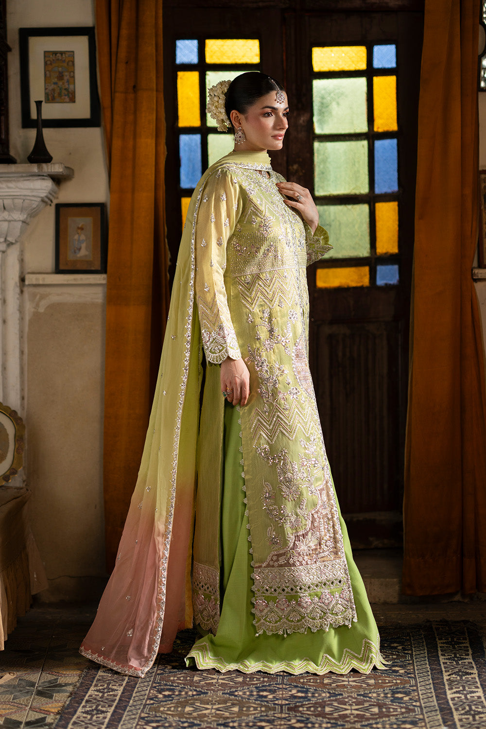Maryum n Maria | Farda Formals | ALTIN - Formal Dress - available at Maria Faisal in UK and USA.