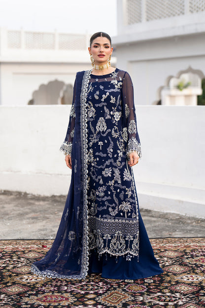 Maryum n Maria | Farda Formals | LACIVERT - Formal Dress - available at Maria Faisal in UK and USA.