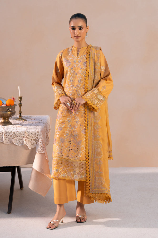 Marjjan | Amani Luxe | MSV-04 B (MUSTARD) - Casual Dress - available at Maria Faisal in UK and USA.