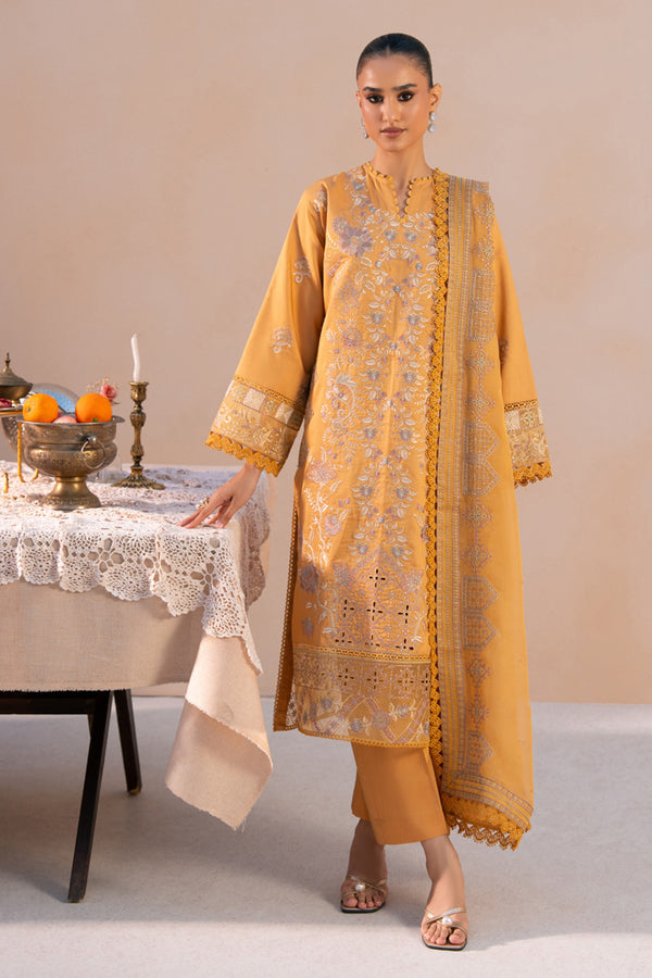 Marjjan | Amani Luxe | MSV-04 B (MUSTARD) - Casual Dress - available at Maria Faisal in UK and USA.