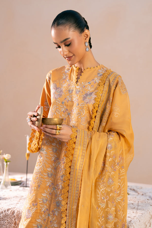 Marjjan | Amani Luxe | MSV-04 B (MUSTARD) - Casual Dress - available at Maria Faisal in UK and USA.