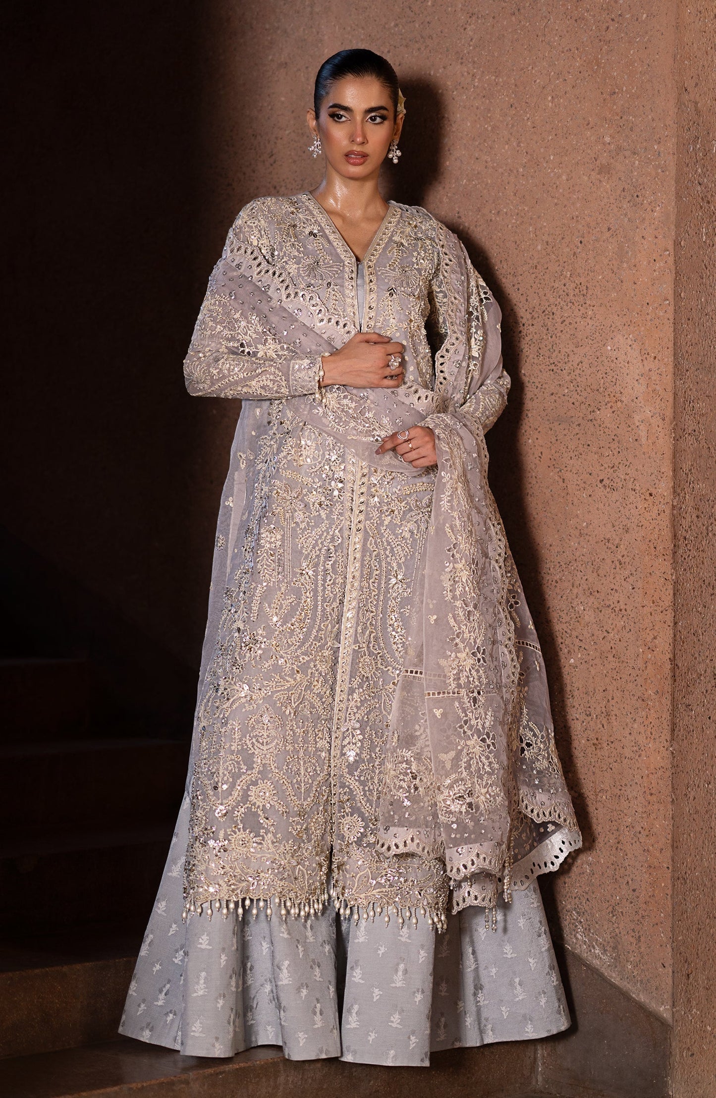 Emaan Adeel | Casabella Wedding Formals | MARINA - Designer Dress with Intricate embroidery and embellishments. Shop elegent wedding dress at Maria Faisal.