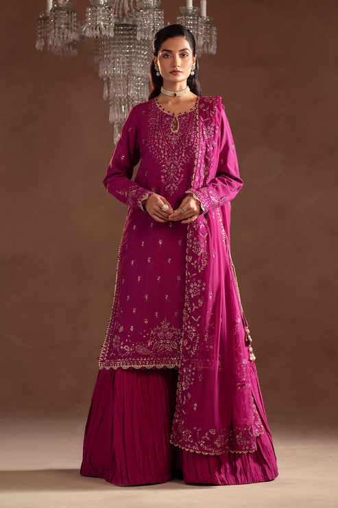 Emaan Adeel | Selene Formals | FIORA - Designer Dress with Intricate embroidery and embellishments. Shop elegent wedding dress at Maria Faisal.