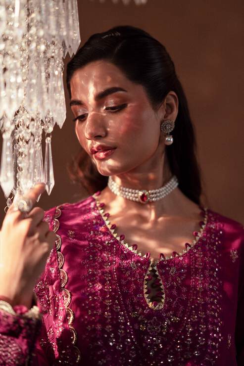 Emaan Adeel | Selene Formals | FIORA - Designer Dress with Intricate embroidery and embellishments. Shop elegent wedding dress at Maria Faisal.