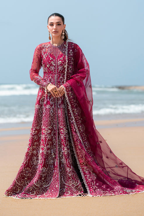 Emaan Adeel | Kamari Reveuse Wedding Formals | FLORA - Designer Dress with Intricate embroidery and embellishments. Shop elegent wedding dress at Maria Faisal.