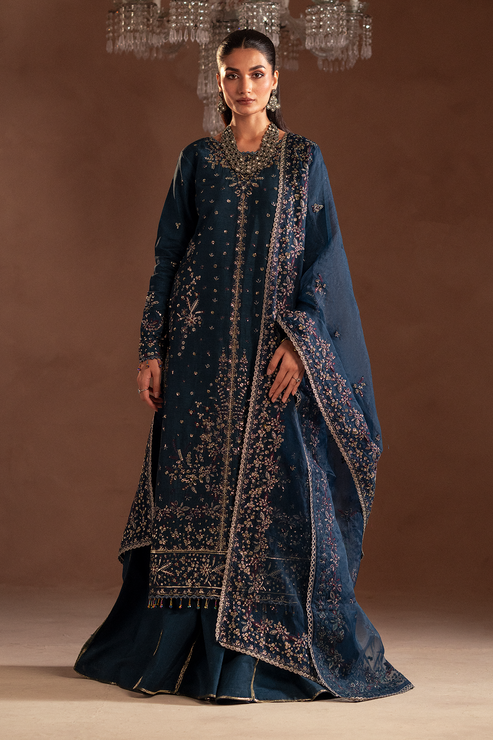Emaan Adeel | Selene Formals | ELISIA - Designer Dress with Intricate embroidery and embellishments. Shop elegent wedding dress at Maria Faisal.