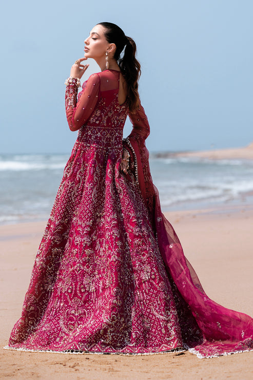 Emaan Adeel | Kamari Reveuse Wedding Formals | FLORA - Designer Dress with Intricate embroidery and embellishments. Shop elegent wedding dress at Maria Faisal.