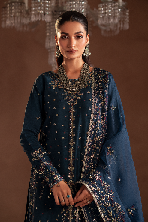 Emaan Adeel | Selene Formals | ELISIA - Designer Dress with Intricate embroidery and embellishments. Shop elegent wedding dress at Maria Faisal.