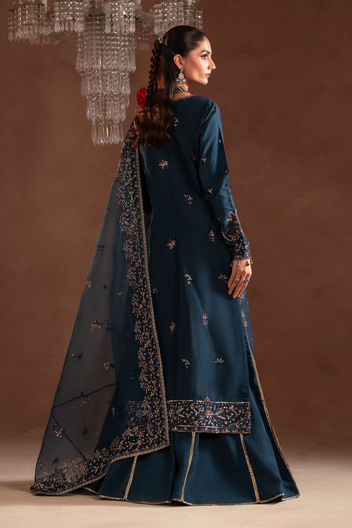 Emaan Adeel | Selene Formals | ELISIA - Designer Dress with Intricate embroidery and embellishments. Shop elegent wedding dress at Maria Faisal.