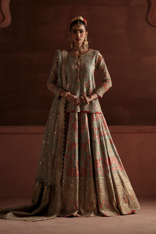 Maryum N Maria | Luxury Silk | RECEPTION FLOWERS - MSS5900 - Luxury Dress - available at Maria Faisal in UK and USA.