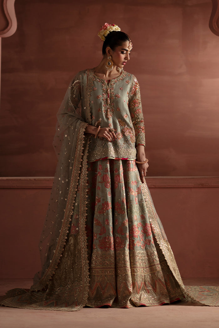 Maryum N Maria | Luxury Silk | RECEPTION FLOWERS - MSS5900 - Luxury Dress - available at Maria Faisal in UK and USA.