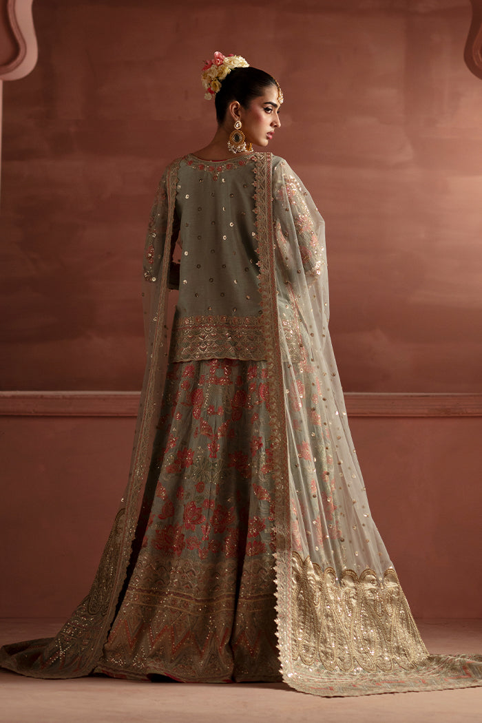 Maryum N Maria | Luxury Silk | RECEPTION FLOWERS - MSS5900 - Luxury Dress - available at Maria Faisal in UK and USA.