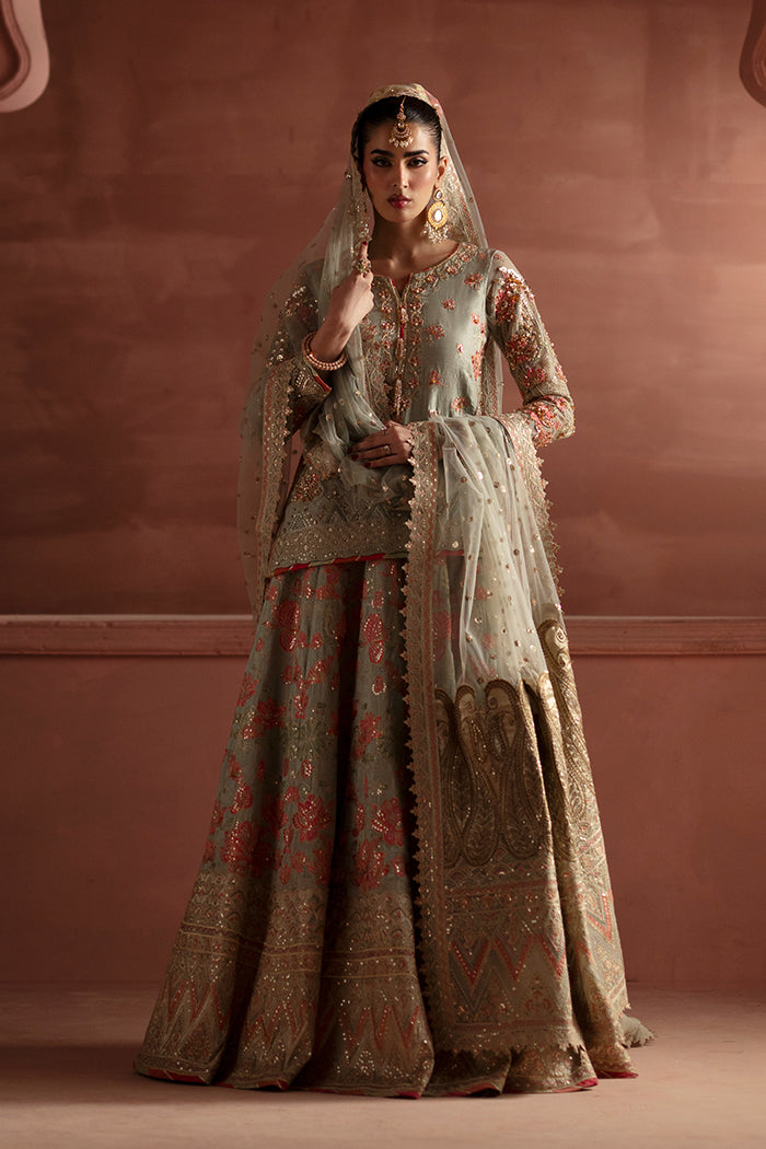 Maryum N Maria | Luxury Silk | RECEPTION FLOWERS - MSS5900 - Luxury Dress - available at Maria Faisal in UK and USA.