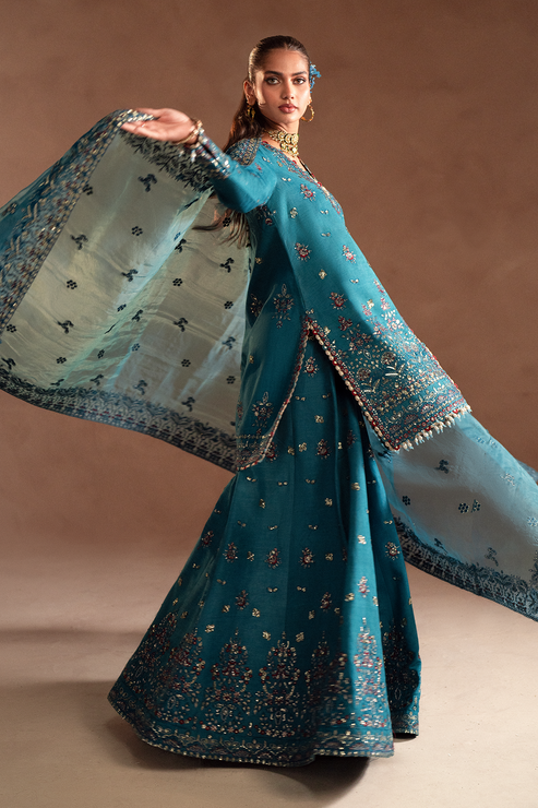 Emaan Adeel | Selene Formals | MIRELLE - Designer Dress with Intricate embroidery and embellishments. Shop elegent wedding dress at Maria Faisal.