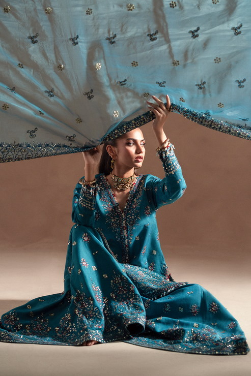 Emaan Adeel | Selene Formals | MIRELLE - Designer Dress with Intricate embroidery and embellishments. Shop elegent wedding dress at Maria Faisal.