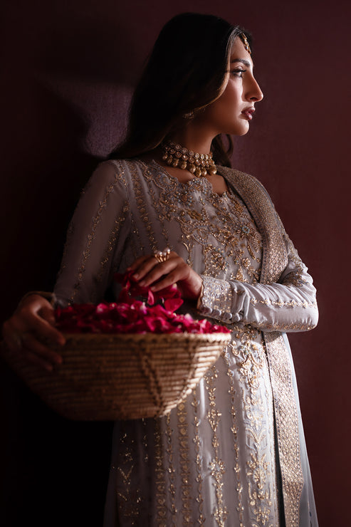Emaan Adeel | Nooresha Formals 25 | Sahira - Designer Dress with Intricate embroidery and embellishments. Shop elegent wedding dress at Maria Faisal.