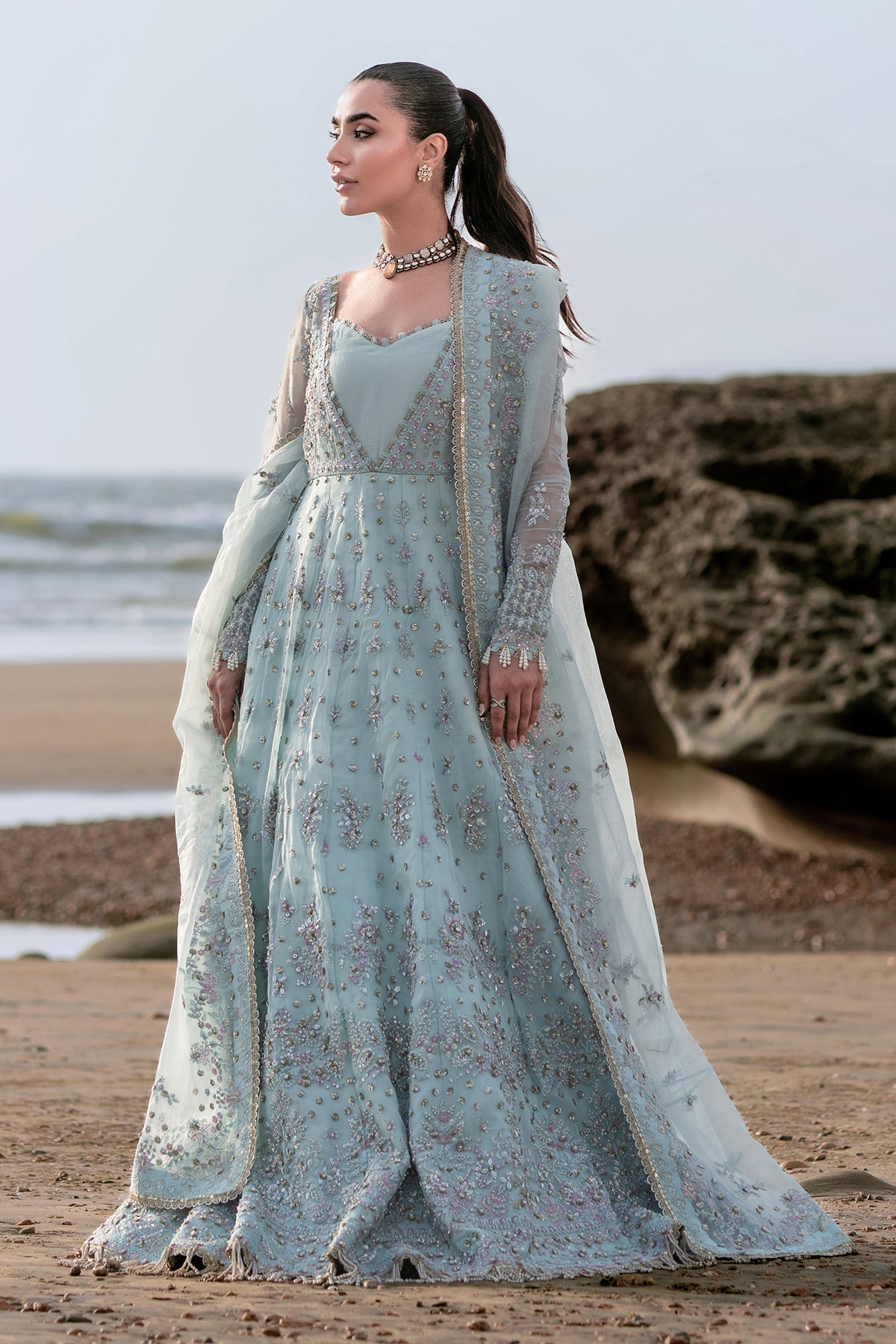 Emaan Adeel | Kamari Reveuse Wedding Formals | LUNYA - Designer Dress with Intricate embroidery and embellishments. Shop elegent wedding dress at Maria Faisal.