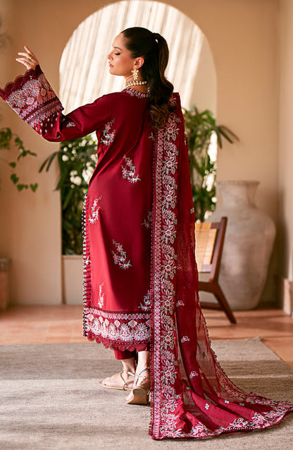 Emaan Adeel | Navaeh Luxury Pret | CERISE - Designer Dress with Intricate embroidery and embellishments. Shop elegent wedding dress at Maria Faisal.