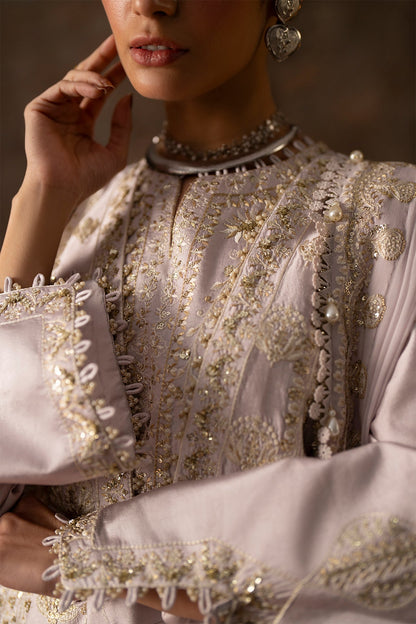 style shirt with culottes - Saad Bin Shahzad | Silk'25 | ADEEN - Festive Dress - available at Maria Faisal in UK and USA.