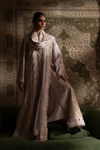 style shirt with culottes - Saad Bin Shahzad | Silk'25 | ADEEN - Festive Dress - available at Maria Faisal in UK and USA.
