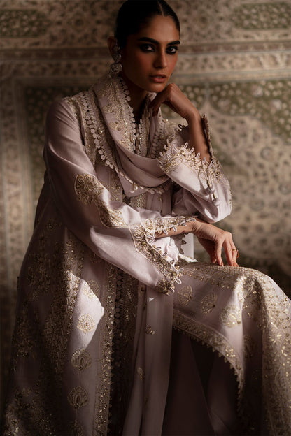 style shirt with culottes - Saad Bin Shahzad | Silk'25 | ADEEN - Festive Dress - available at Maria Faisal in UK and USA.