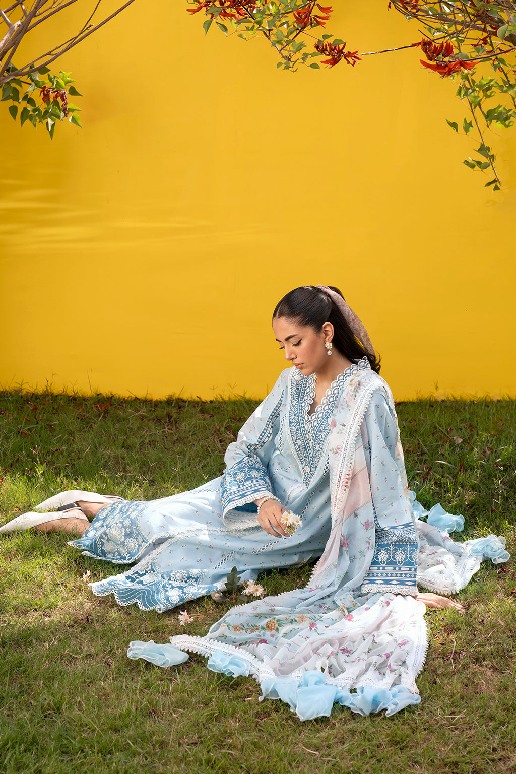 Sardinia | Cocktail Luxury Lawn | BLUEBELLS - Designer Dress with Intricate embroidery and embellishments. Shop elegent wedding dress at Maria Faisal.