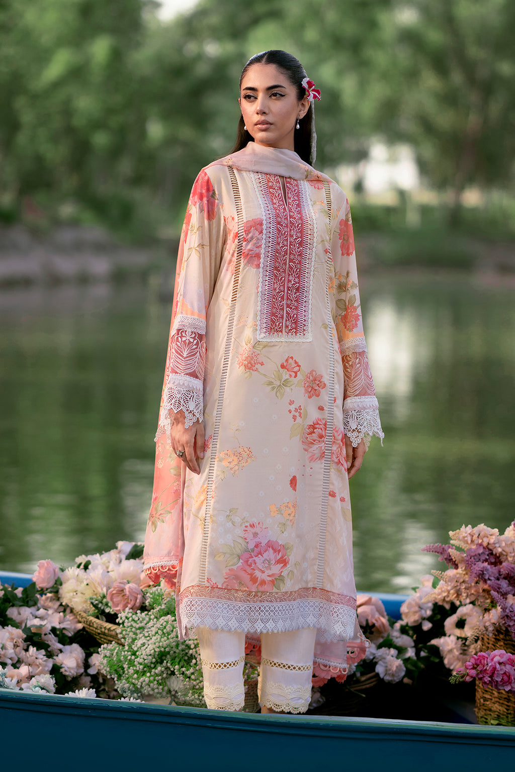 Sardinia | Cocktail Luxury Lawn | CORAL - Designer Dress with Intricate embroidery and embellishments. Shop elegent wedding dress at Maria Faisal.